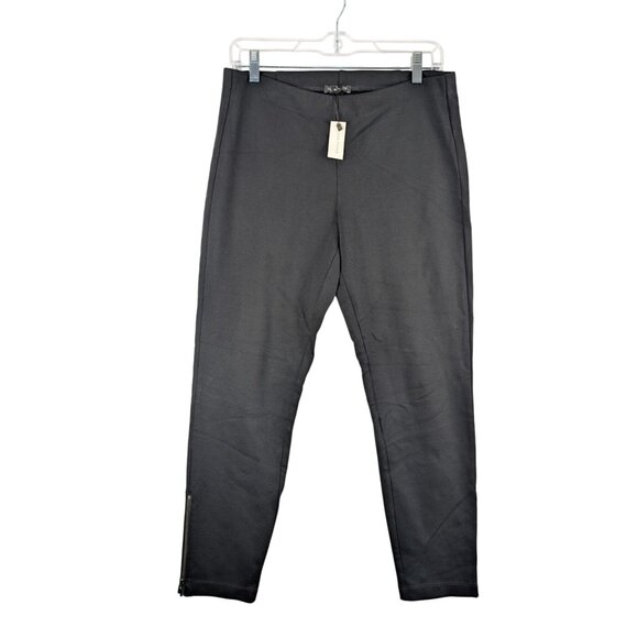 Eileen Fisher Womens Small Black Ponte Pants Ankle Zippers NWT - Picture 1 of 7